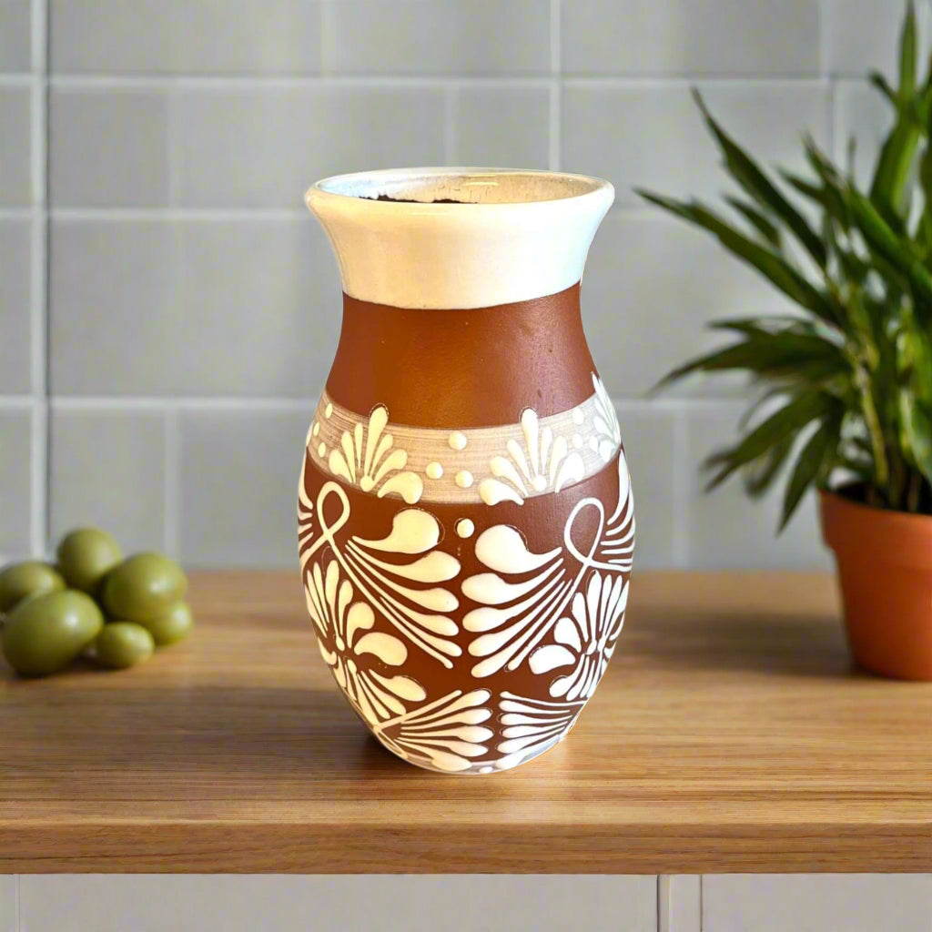 Hand-Painted Talavera Vase | Handmade Mexican Flower Pot
